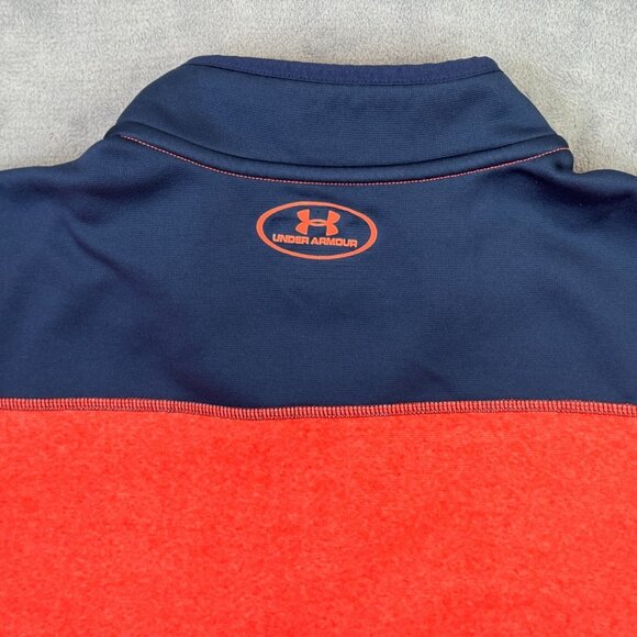 Under Armour 1/4 Zip Fleece Mens M Salmon Orange Coldgear Infrared Pullover - Picture 5 of 12